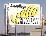 Leuchtwerbung (Yello K-Wash)